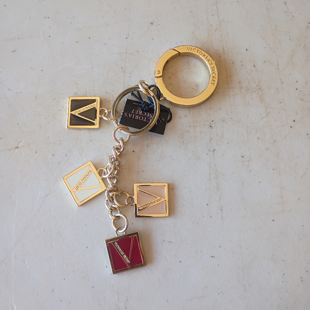 Victoria's Secret Gold and Red Keychain